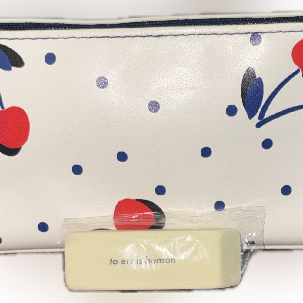 Kate Spade White Zipper Pouch with Cherry Print - Picture 7 of 8